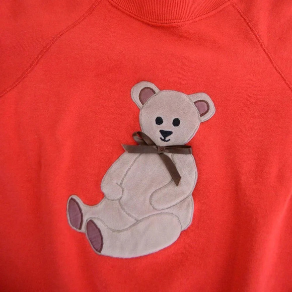 Vintage Bassett-Walker Red Teddy Bear with Bow Crewneck Sweater  M - Picture 10 of 14